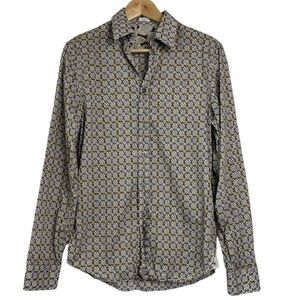 Energie Miss Sixty Y2K Shirt Mens Medium Button Up Vintage 90s Disco Ball Print